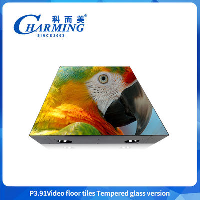 Dekoratives LED-Streifen-Bodenbildschirm P3.91 mit Glasdeckel