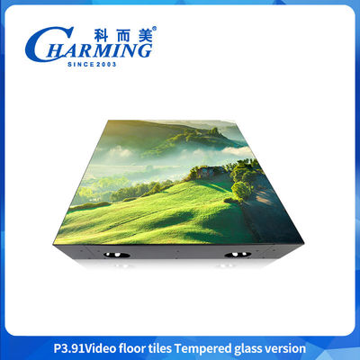 Dekoratives LED-Streifen-Bodenbildschirm P3.91 mit Glasdeckel