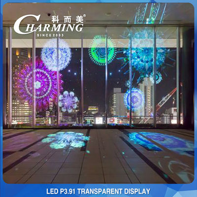 Transparente Glasanzeige RGB P3.91, Schirm der 500x1000mm Glas-Wand-LED