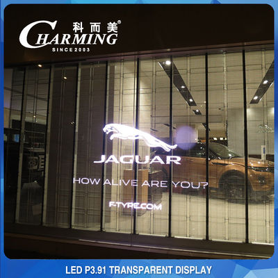 Staubdichtes HD-transparentes LED-Videowand-Fensterdisplay Leichtgewicht P3.91
