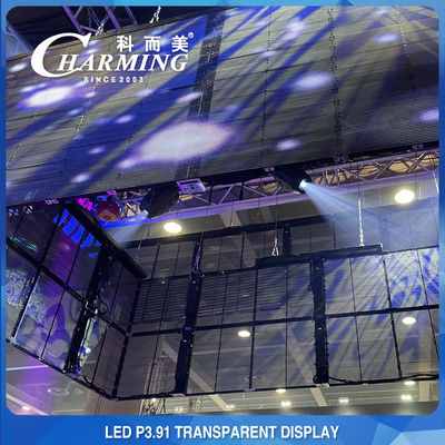 Crashproof durchsichtiger LED-Bildschirm, transparente LED-Schaufenster aus Aluminium