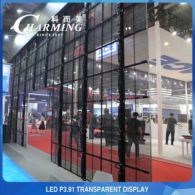 Einkaufszentrum Werbung P3.91 Transparente LED-Videowand 4K Innenraum