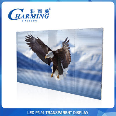 Farbenreiches transparentes LED-Videowand 1000X500mm Verkaufsmöbel LED-P3.91 im Freien