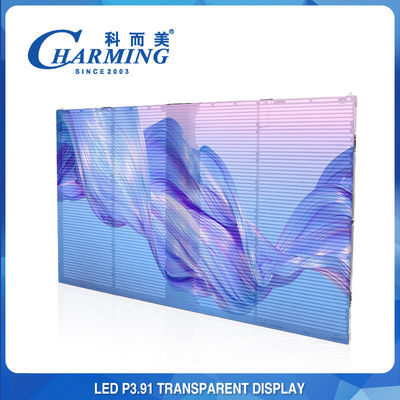 Leichter P3.91 transparenter LED Schirm-klares Innenbild RGB im Freien