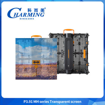 Außen IP65 P3.91 Transparentes Glas 3D-Led-Display Videowandbildschirm