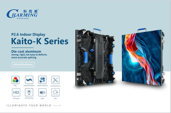 Hochwertige RGB-Farbe 400 W P2.6 Kaito-K-Serie Innenbildschirm 140 ° Supergroßer Blickwinkel