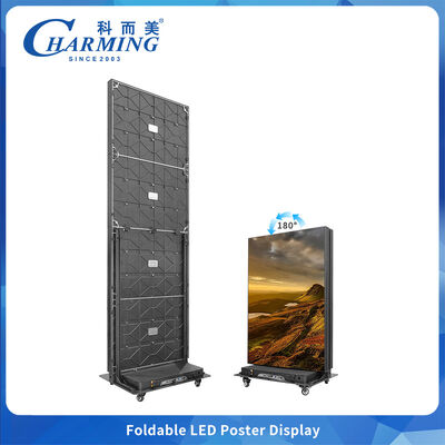 Faltbares Indoor-LED-Videowand-Display P1.86 P2 P2.5 mit 25 % weniger Verpackungsplatz und 360°-Universalrädern für einfache Mobilität