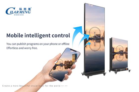 Klappbarer LED-Posterbildschirm mit hoher Auffrischungsrate GOB-Technologie und intelligenter mobiler Steuerung