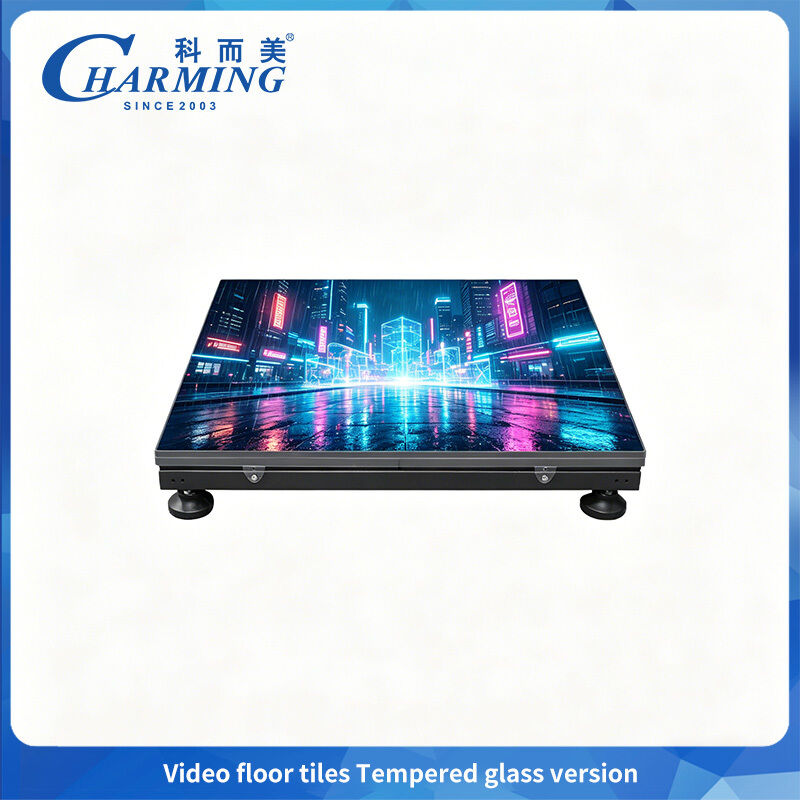 500x1000mm Hochleistungs-P3.91 LED-Video-Bodenfliesen / gehärtetes Glas Interaktive Tanzfläche