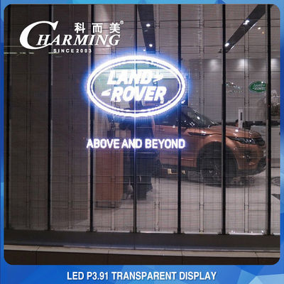 Indoor 1920-3840Hz transparenter LED-Videowand-Glasbildschirm für die Werbung