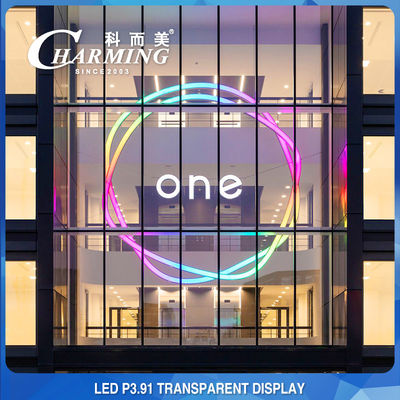 Transparente Glasanzeige RGB P3.91, Schirm der 500x1000mm Glas-Wand-LED
