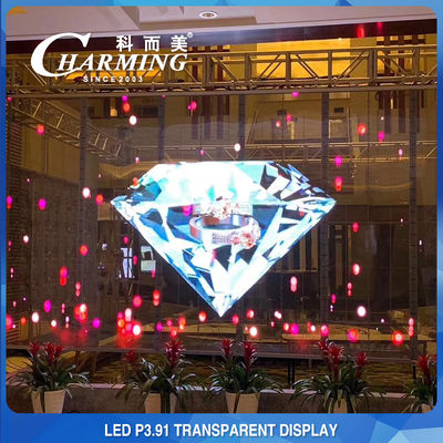 Crashproof durchsichtiger LED-Bildschirm, transparente LED-Schaufenster aus Aluminium