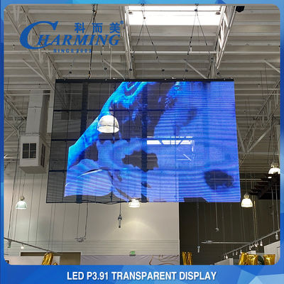 3D P3.91-7.8 Transparente LED-Videowand Glasscheibe Aluminiumgussmaterial