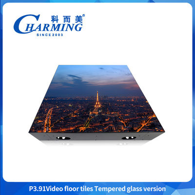 500*500mm Innen- und Außenwerbung Tanzfläche Hochzeit Bankett Party Glasmaterial 200W Led Video Bodenfliesenbildschirm