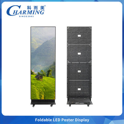 Faltbares Indoor-LED-Videowand-Display P1.86 P2 P2.5 mit 25 % weniger Verpackungsplatz und 360°-Universalrädern für einfache Mobilität